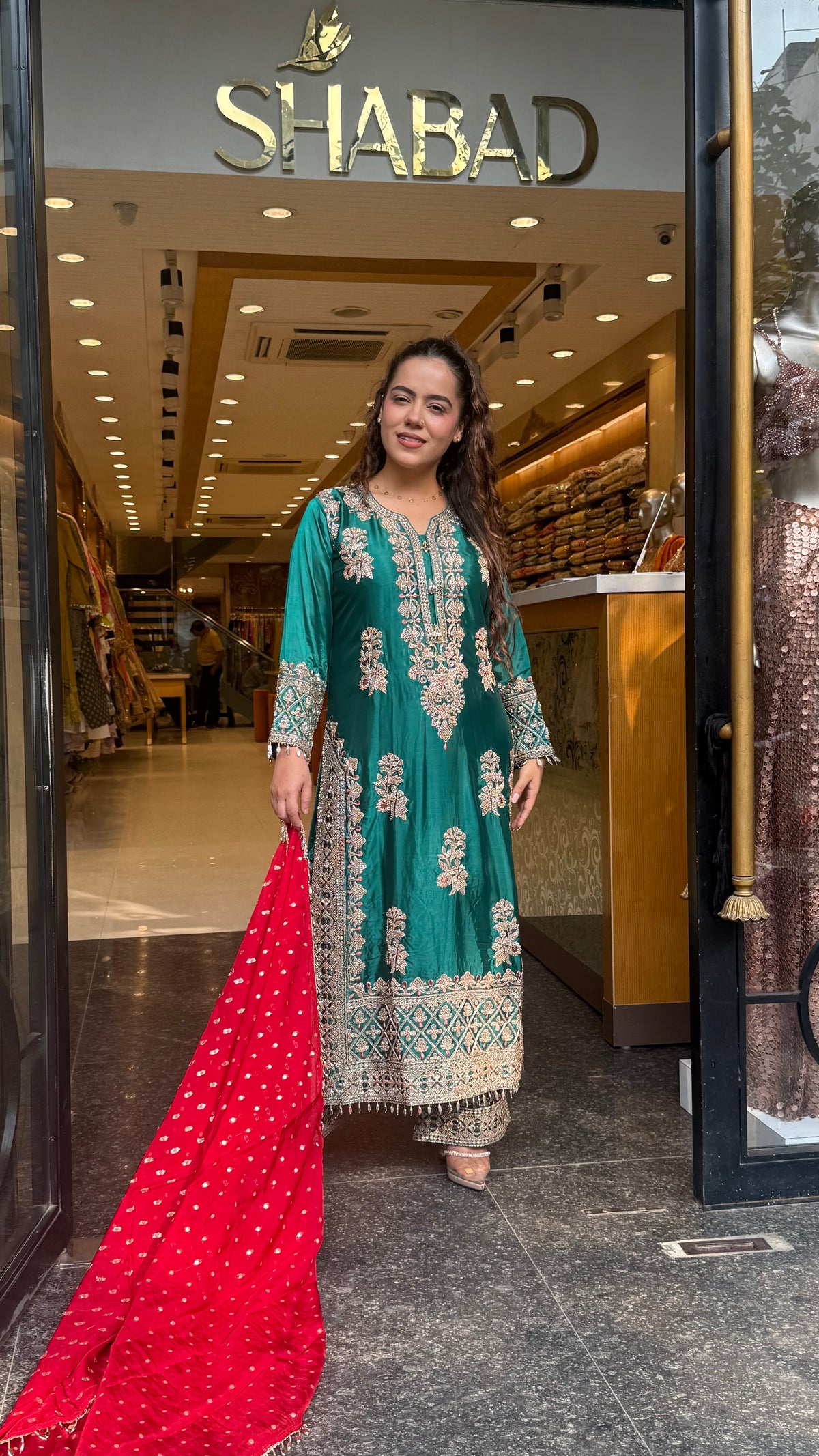 Beads & Thread Embroidered Dupion Silk Suit Set | Festive & Wedding Wear | Size Up to 46