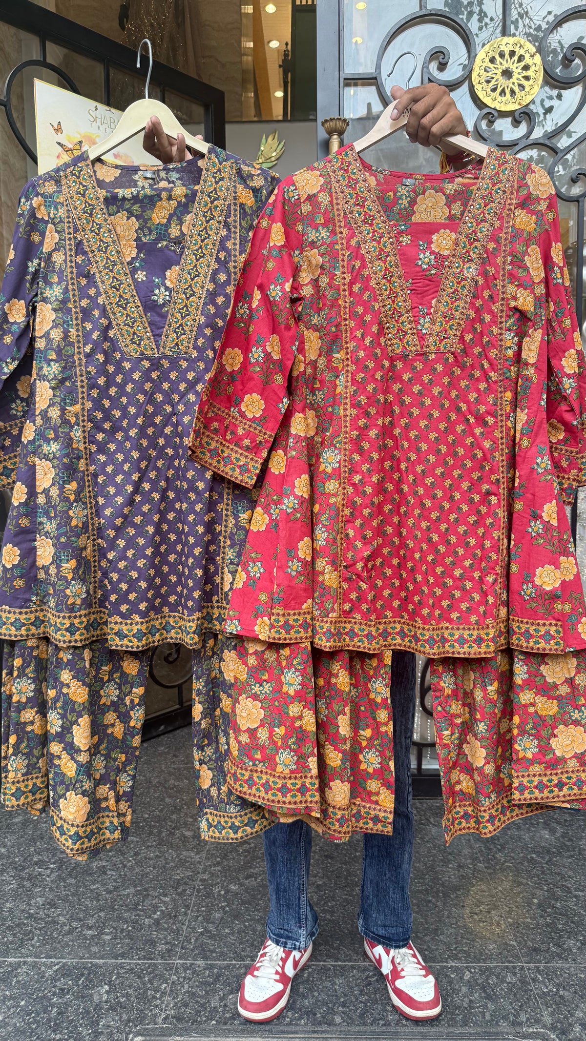 Printed Cotton Peplum Suit Set | Budget-Friendly Collection