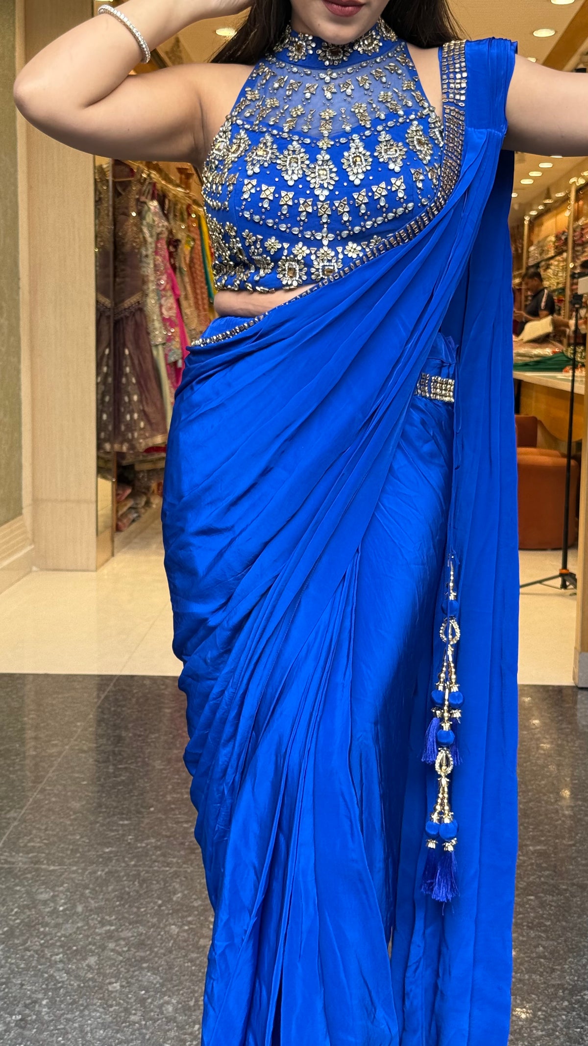 Premium Crepe Drape Saree