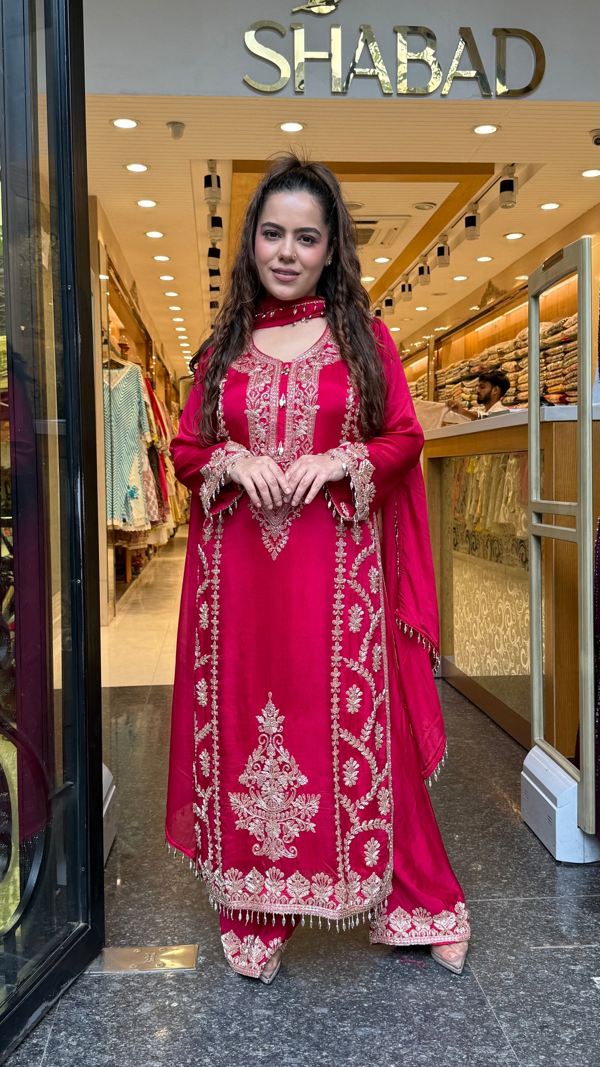 Chinon Beads Work Suit Set | Premium Ethnic Wear | Up to Size 46