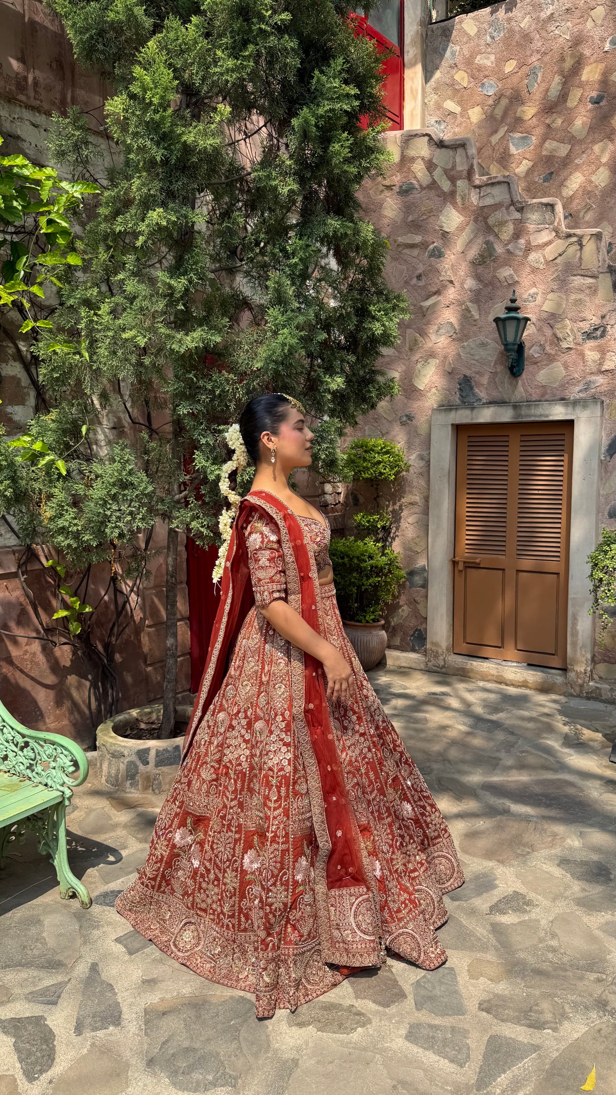 Pure Raw Silk Dori & Thread Embroidered Lehenga with Pearl, Sequin & Stone Detailing