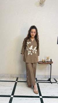 Dori Work Linen Co-Ord Set | Elegant Women's Coord Set | Sizes Up to 44