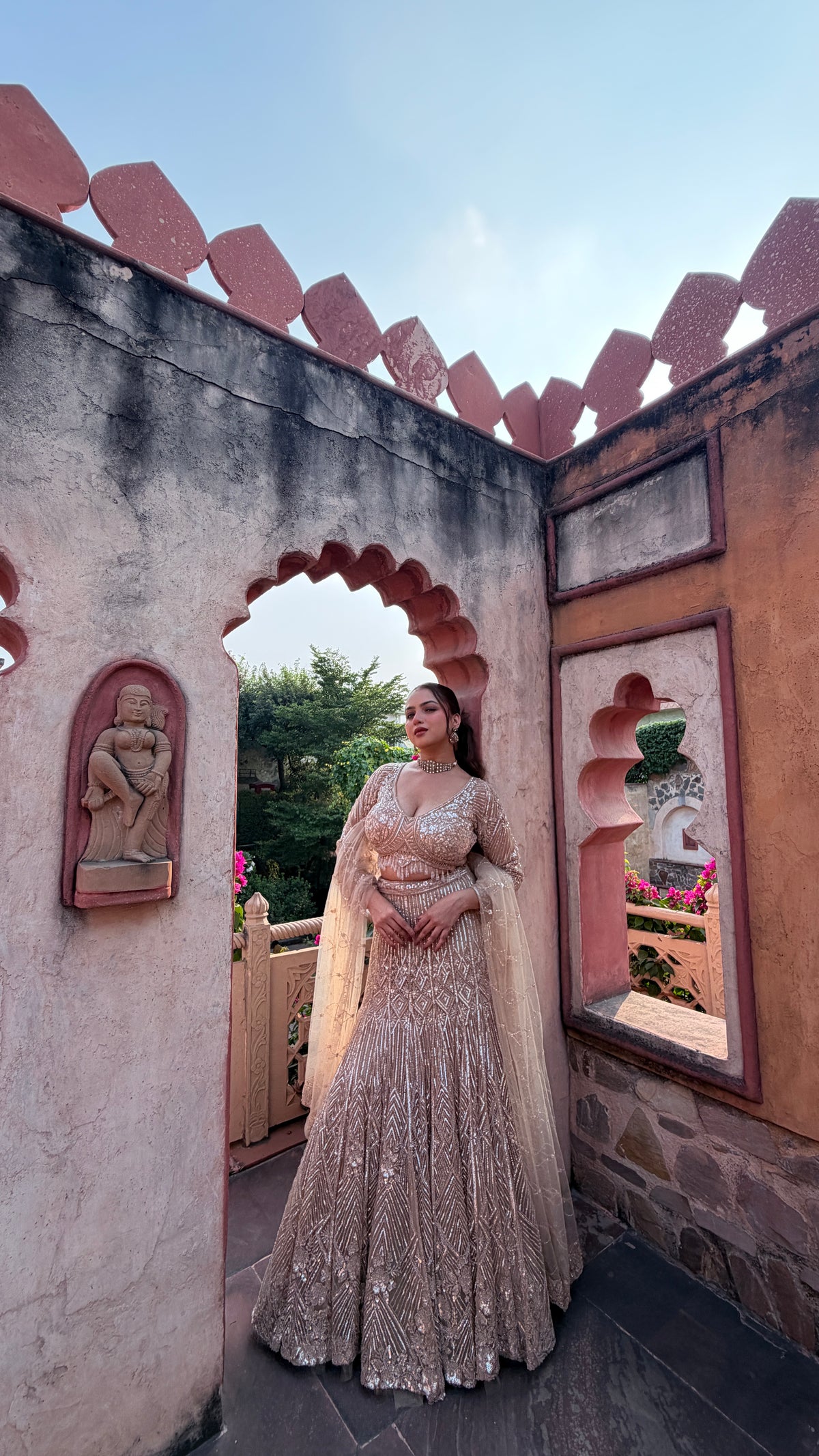 Fish-Cut Lehenga with cutdana, Pearls & Sequin Work | Designer Lehenga