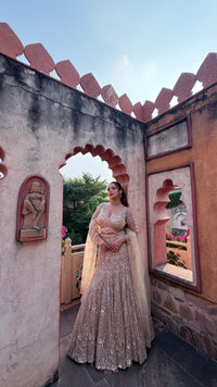 Fish-Cut Lehenga with cutdana, Pearls & Sequin Work | Designer Lehenga