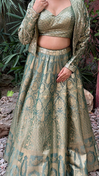 Banarasi Lehenga Set with Handworked Jacket – Designer Ethnic Wear
