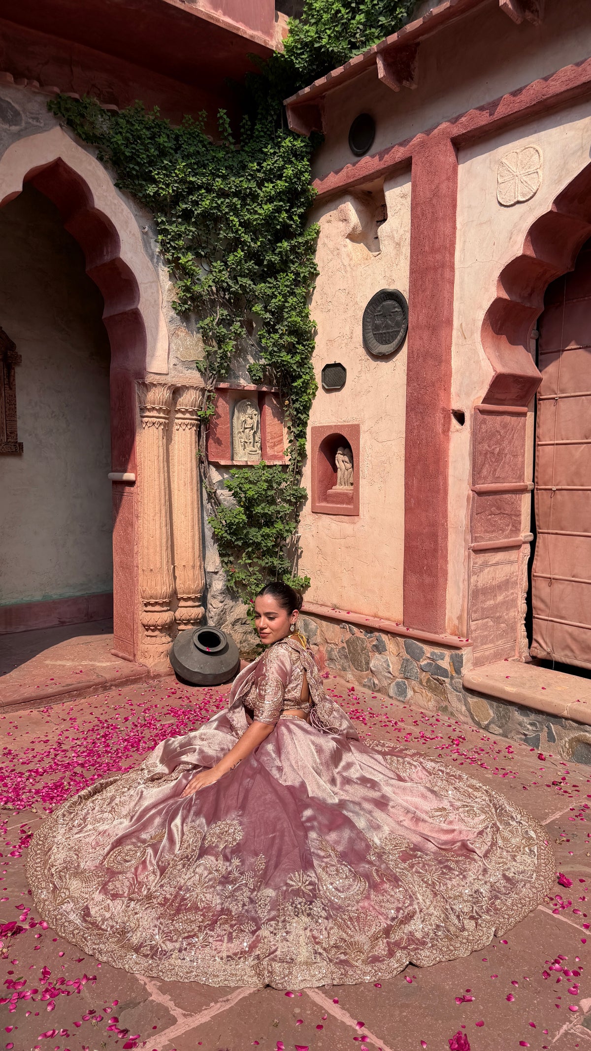 Shimmer Tissue Beads Work Designer Lehenga Set | Festive & Wedding Wear