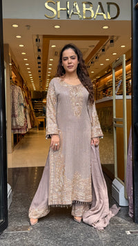 Luxury Georgette Suit Set with Sequin & Hand Bead Work | Premium Designer Ethnic Wear