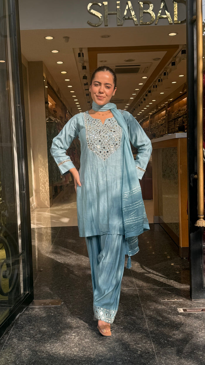 Budget Friendly Maheshwari Cotton Suit with Mirror Work | Up to Size 46