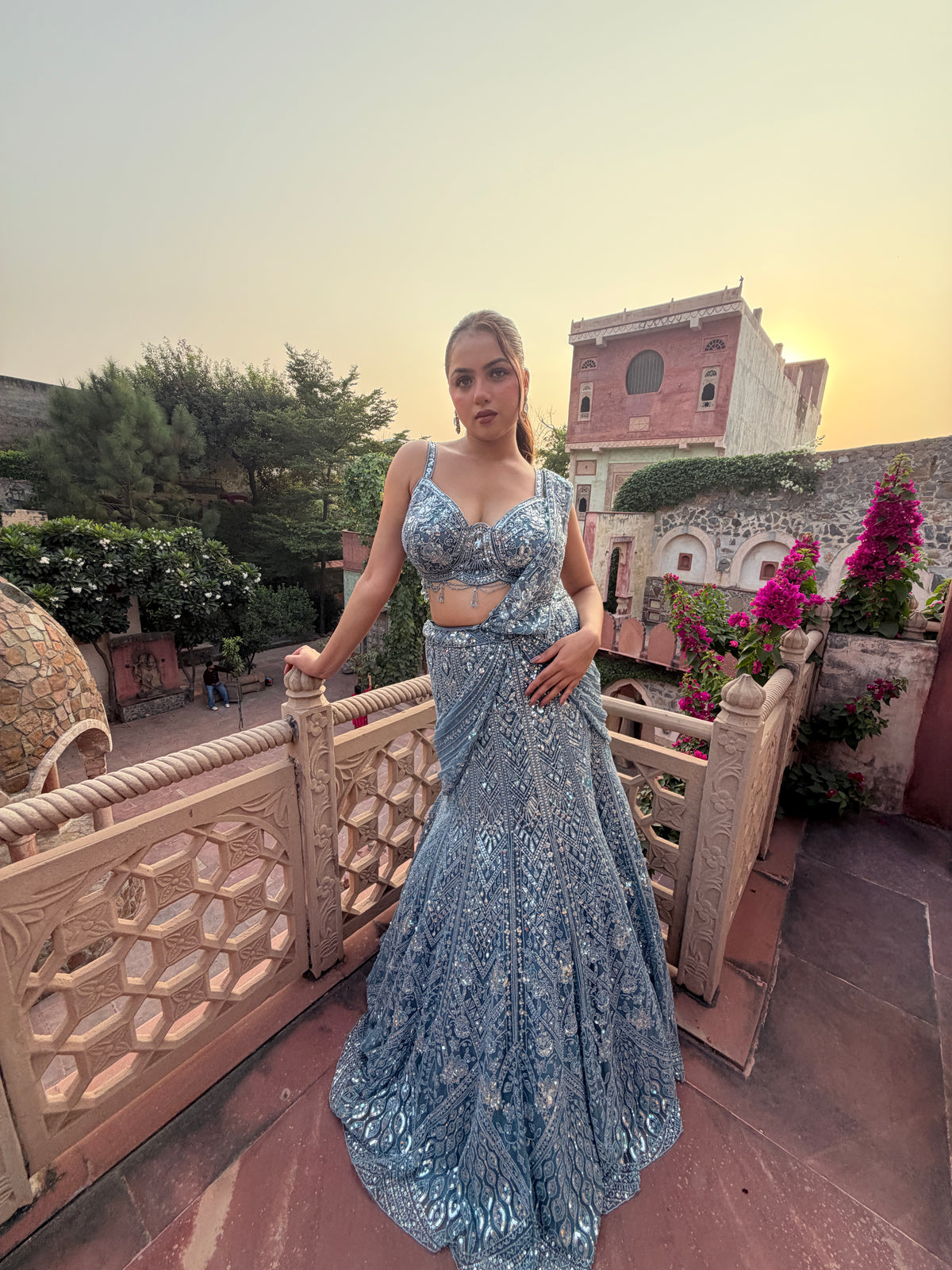 Sequin & Cutdana Handwork Fish-Cut Lehenga