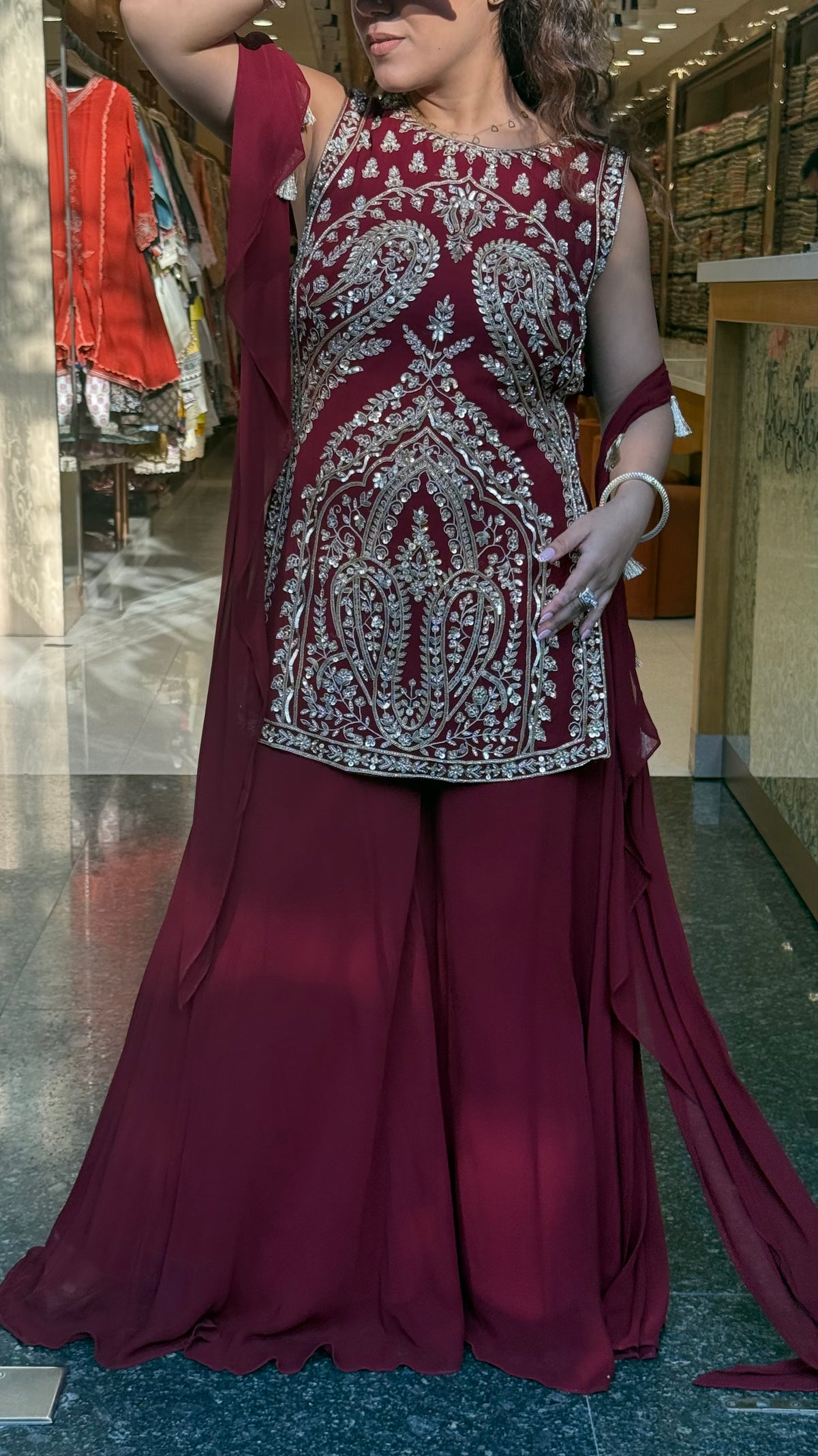 Designer Dori Sequin Cutdana Suit Set