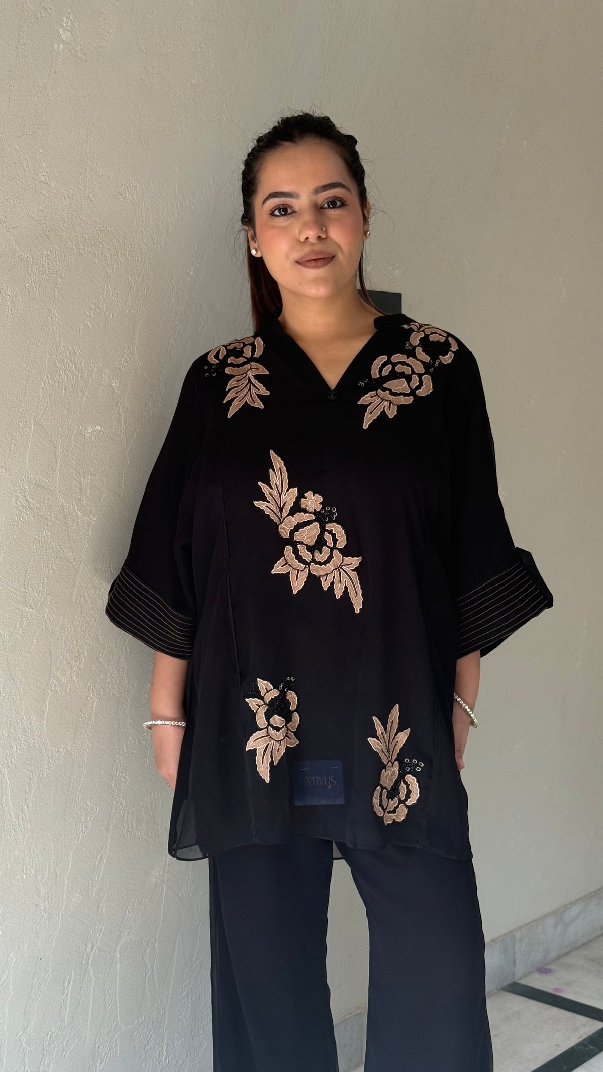 Designer Coord Set with Patch Work & Cutdana Detailing