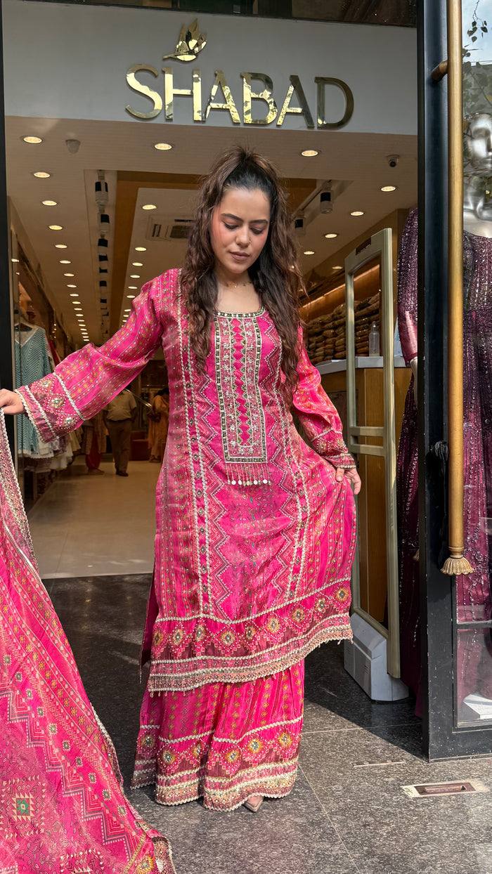 Women’s Shimmer Tissue Suit Set | Pearl, Cutdana & Zarkan Work | Premium Ethnic Wear