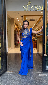 Premium Crepe Drape Saree