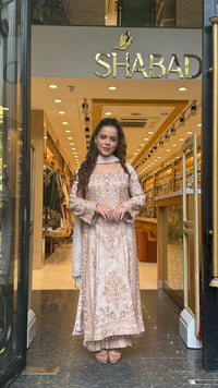 Pakistani Suit Set with banarsi weaving  shirt &  Beads handwork