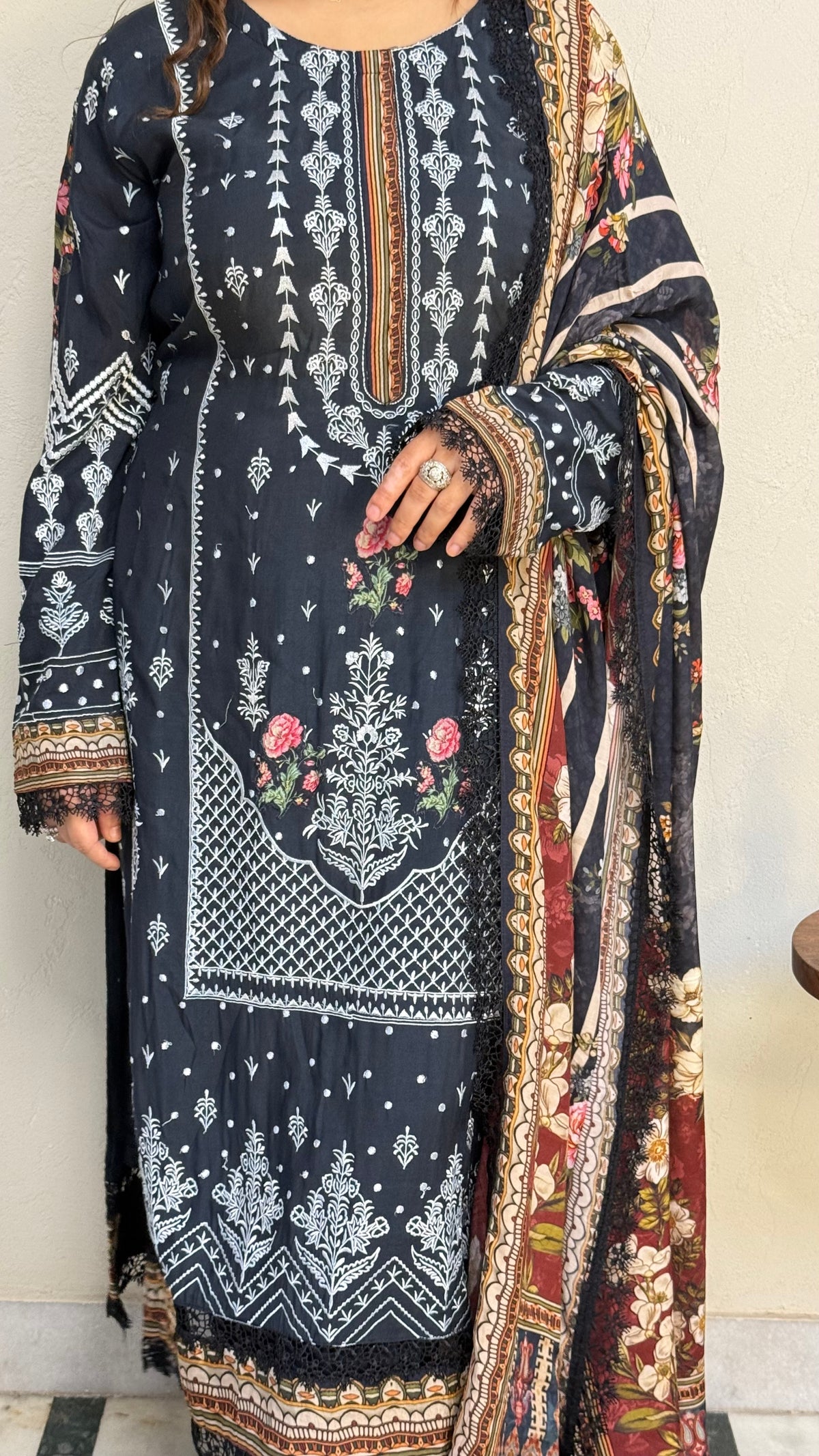 Pakistani muslin fabric  Suit with thread embroidery and Digital print dupatta | Budget-Friendly Ethnic Wear |