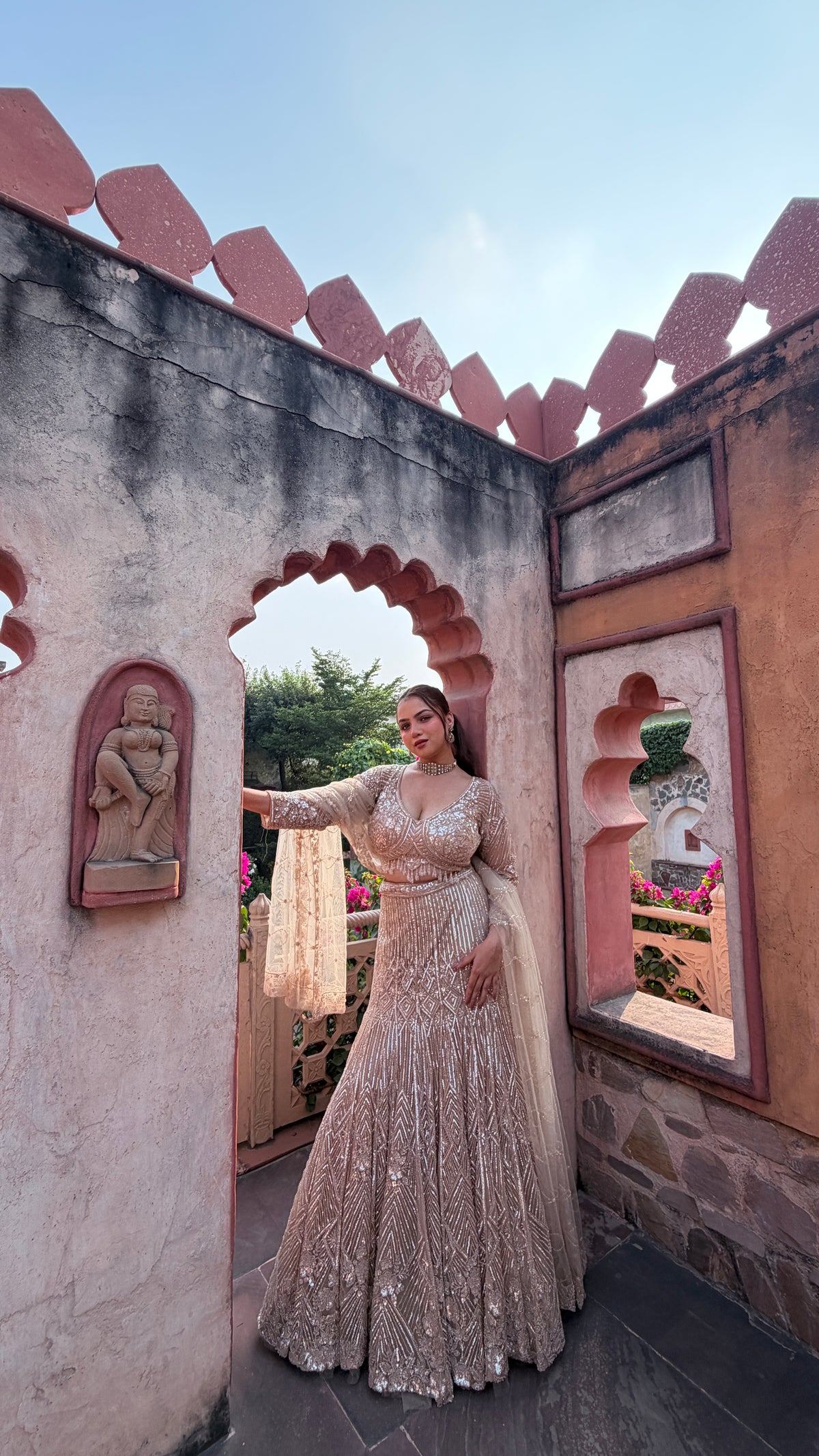 Fish-Cut Lehenga with cutdana, Pearls & Sequin Work | Designer Lehenga