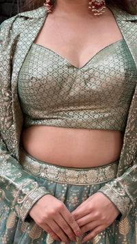Banarasi Lehenga Set with Handworked Jacket – Designer Ethnic Wear