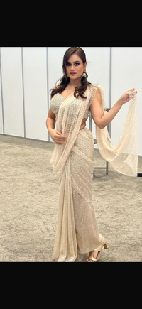 Handwork Corset Blouse Drape saree Beads work ( same blouse two saree options )