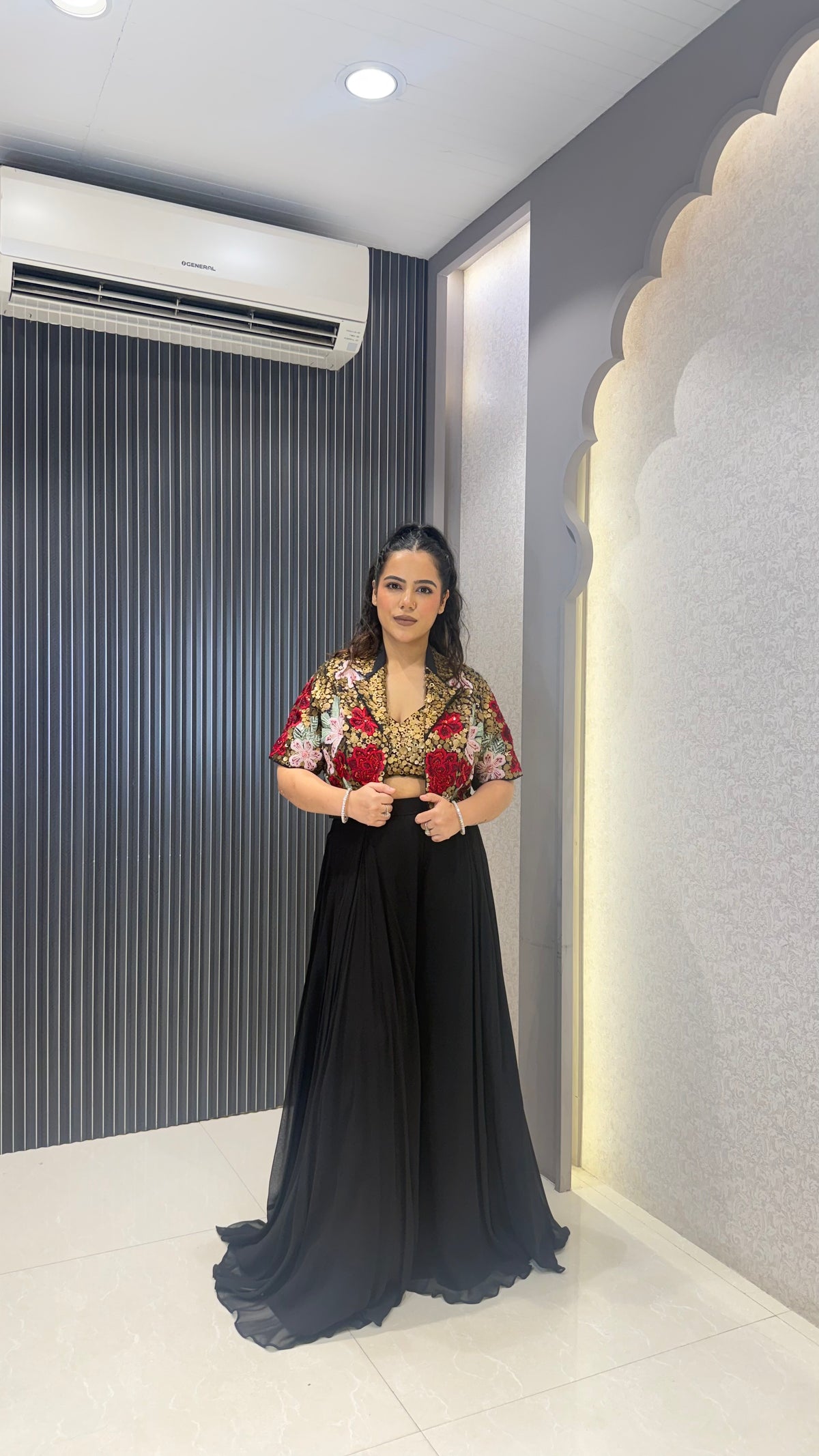Ivory Handwork Indo Set with Statement Jacket