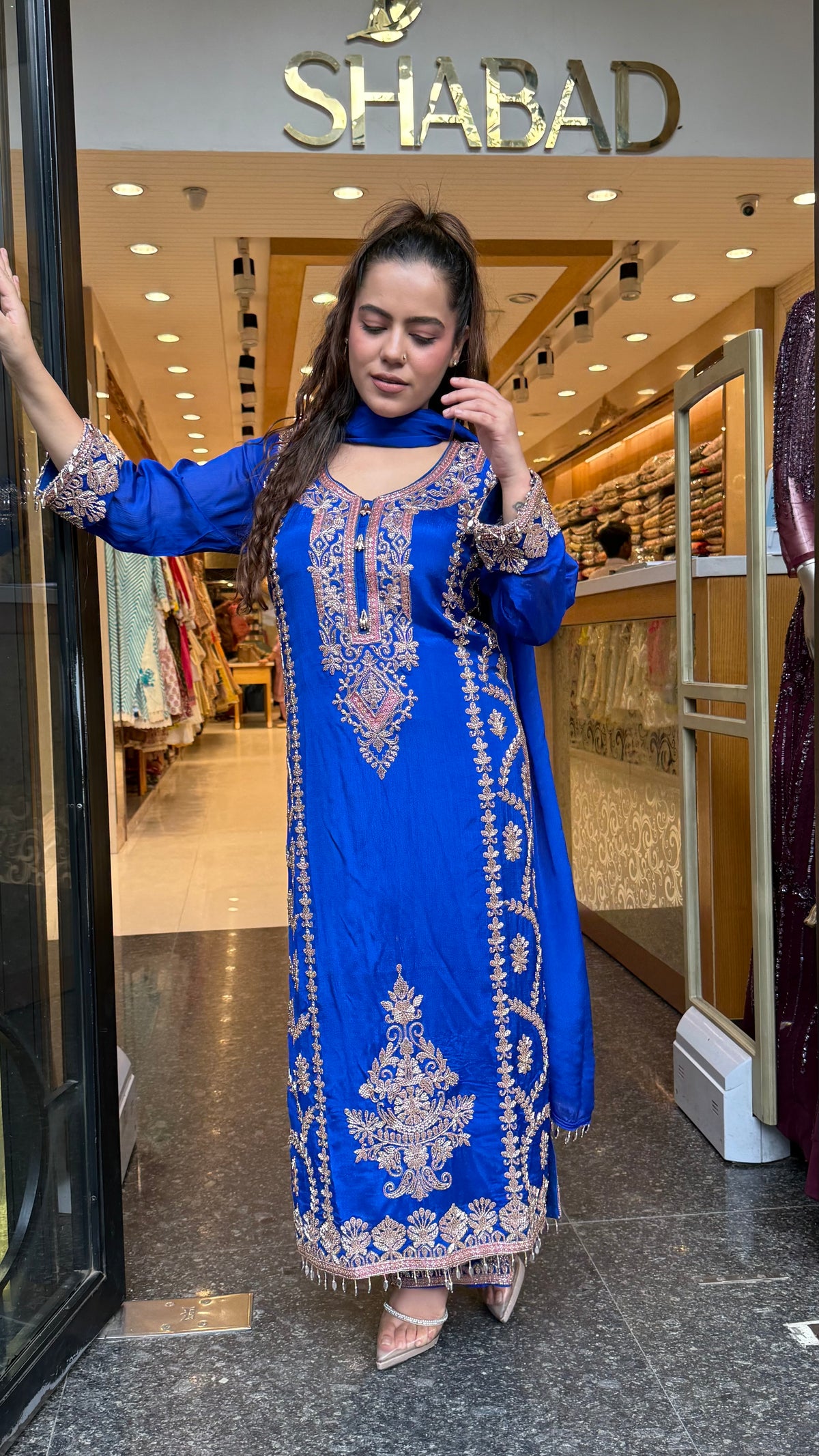 Chinon Beads Work Suit Set | Premium Ethnic Wear | Up to Size 46