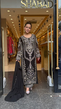 Metallic Beads & Thread Embroidered Designer Suit Set | Premium Occasion Wear