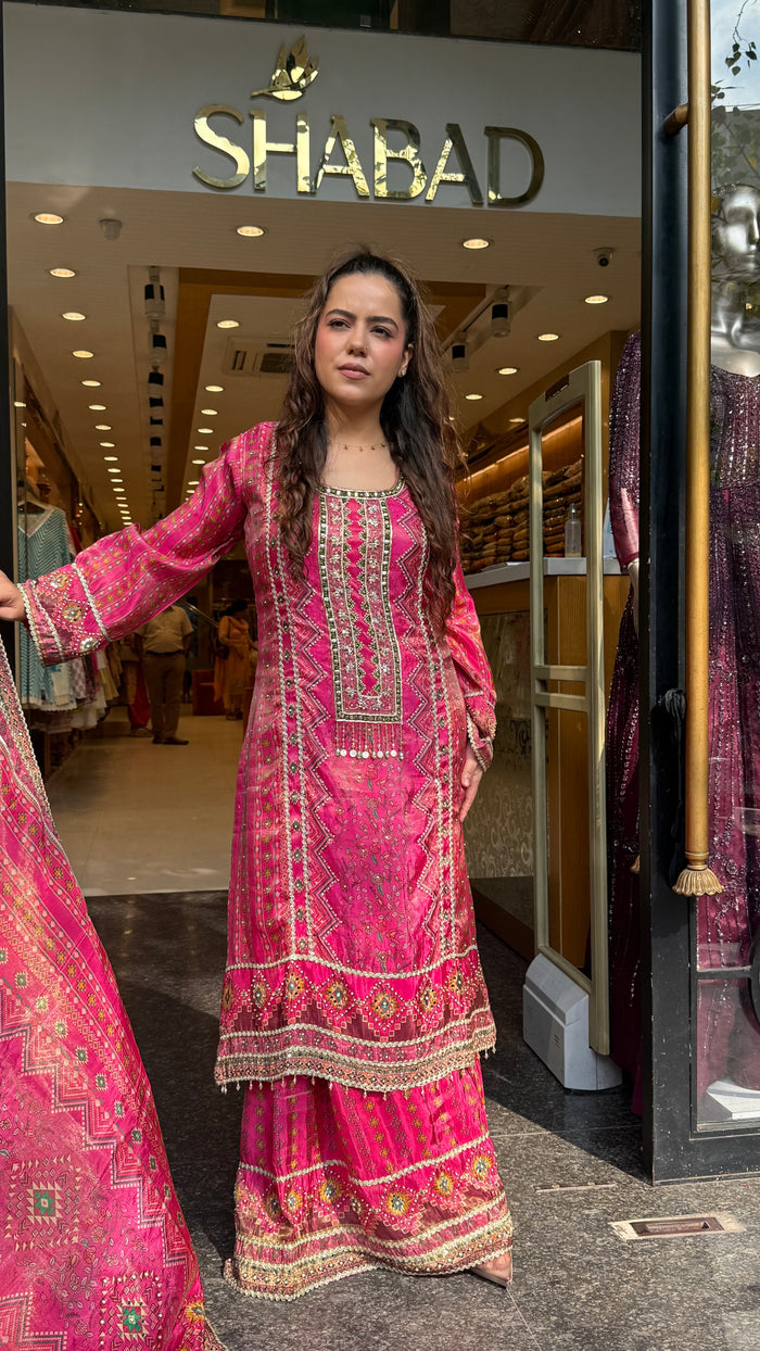 Women’s Shimmer Tissue Suit Set | Pearl, Cutdana & Zarkan Work | Premium Ethnic Wear
