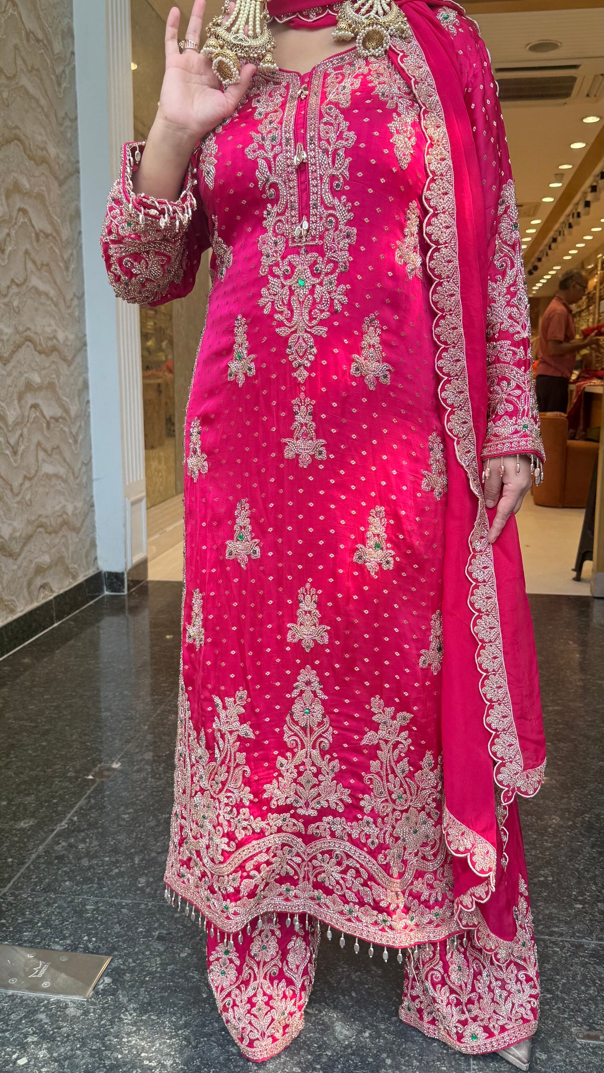 Elegant Beads Work Khadi Georgette Suit Set | Designer Ethnic Wear