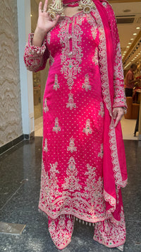 Elegant Beads Work Khadi Georgette Suit Set | Designer Ethnic Wear