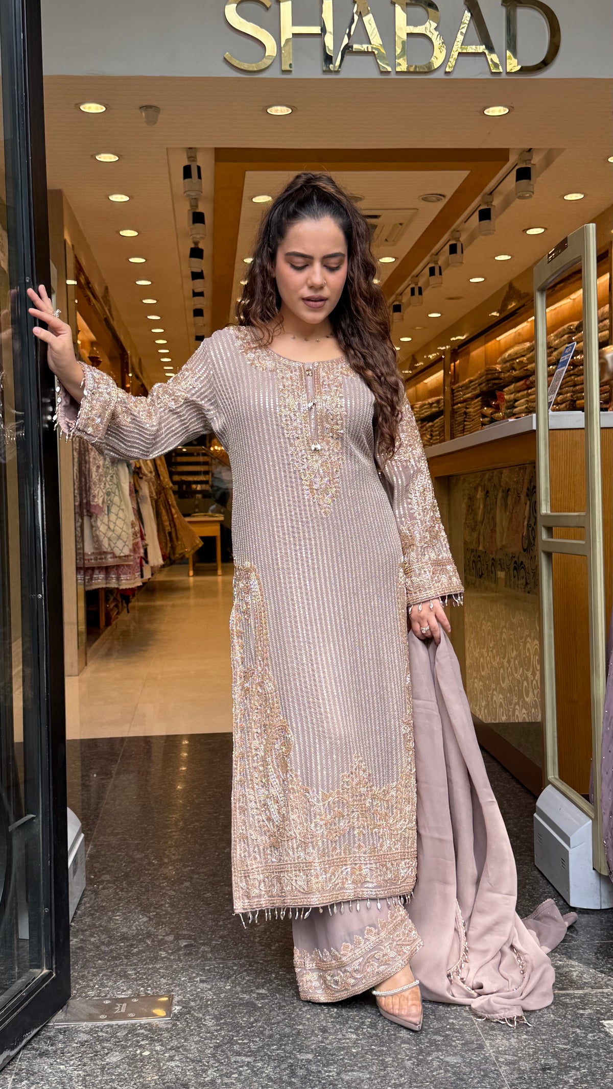 Luxury Georgette Suit Set with Sequin & Hand Bead Work | Premium Designer Ethnic Wear