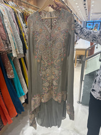 Indo-Western 3-Piece Set with Mirror & Neem Zari Work