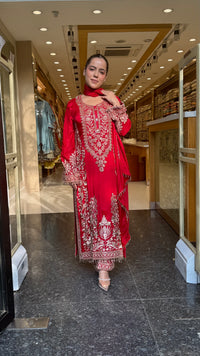 Chinon Embroidered Suit Set with Beads & Thread Work