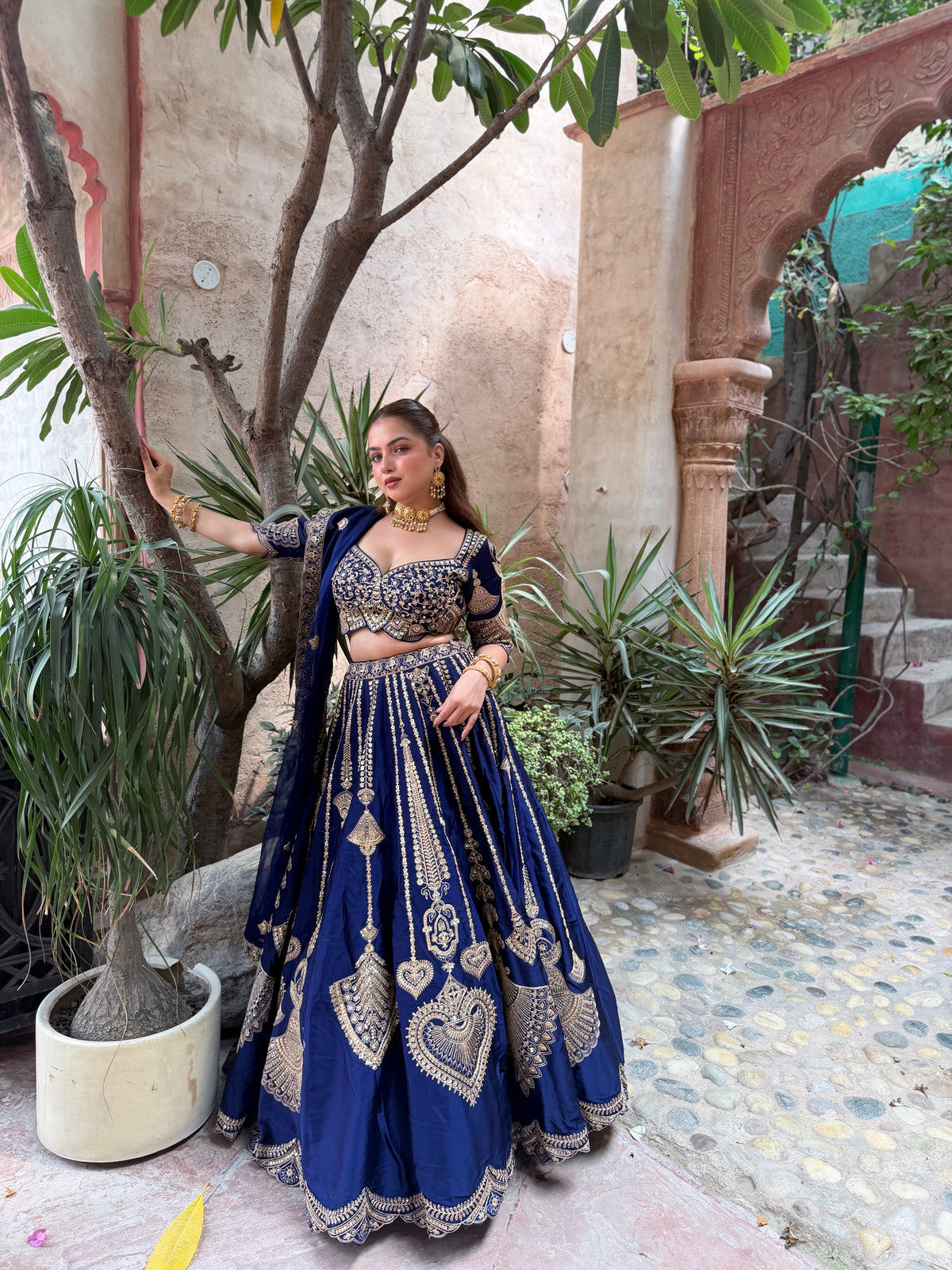 Tafta silk fabric | sequence and dori work
