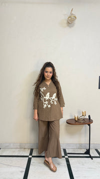 Dori Work Linen Co-Ord Set | Elegant Women's Coord Set | Sizes Up to 44