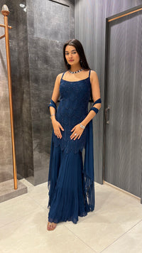 Georgette Garara Suit with Cut Dana Handwork – Elegant Festive Wear