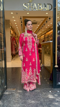 Elegant Beads Work Khadi Georgette Suit Set | Designer Ethnic Wear