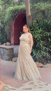 Luxury Fish Cut Lehenga with Zarkan & Sequin Handwork Blouse