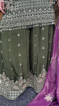 Women’s Chinon Fabric Suit Set | Zari Work & Cutwork | Premium Ethnic Wear | Sizes Up to 46