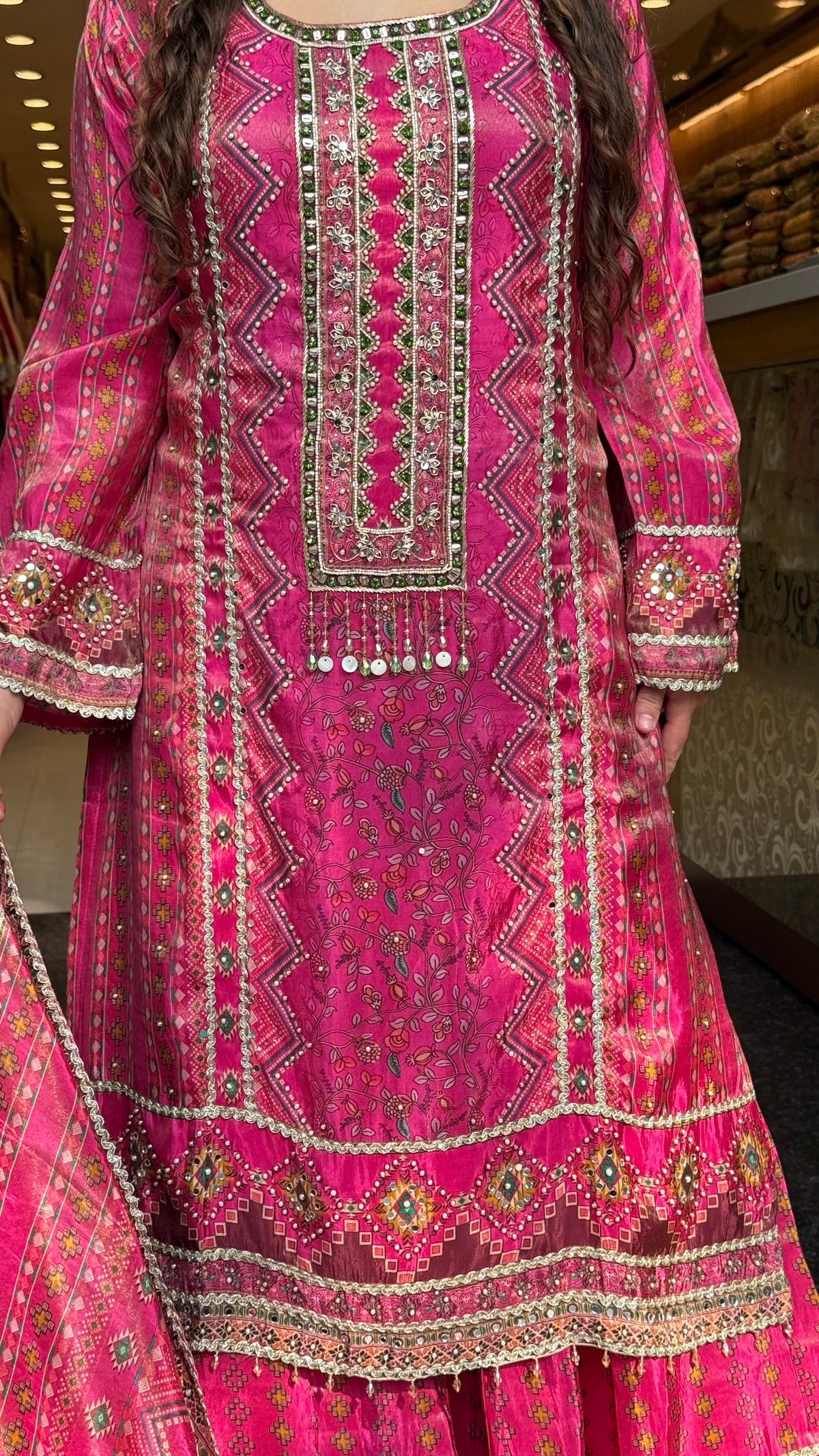 Women’s Shimmer Tissue Suit Set | Pearl, Cutdana & Zarkan Work | Premium Ethnic Wear