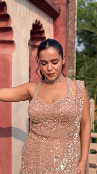 Fish-Cut Lehenga with Beads, Pearls & Sequin Work | Designer Lehenga