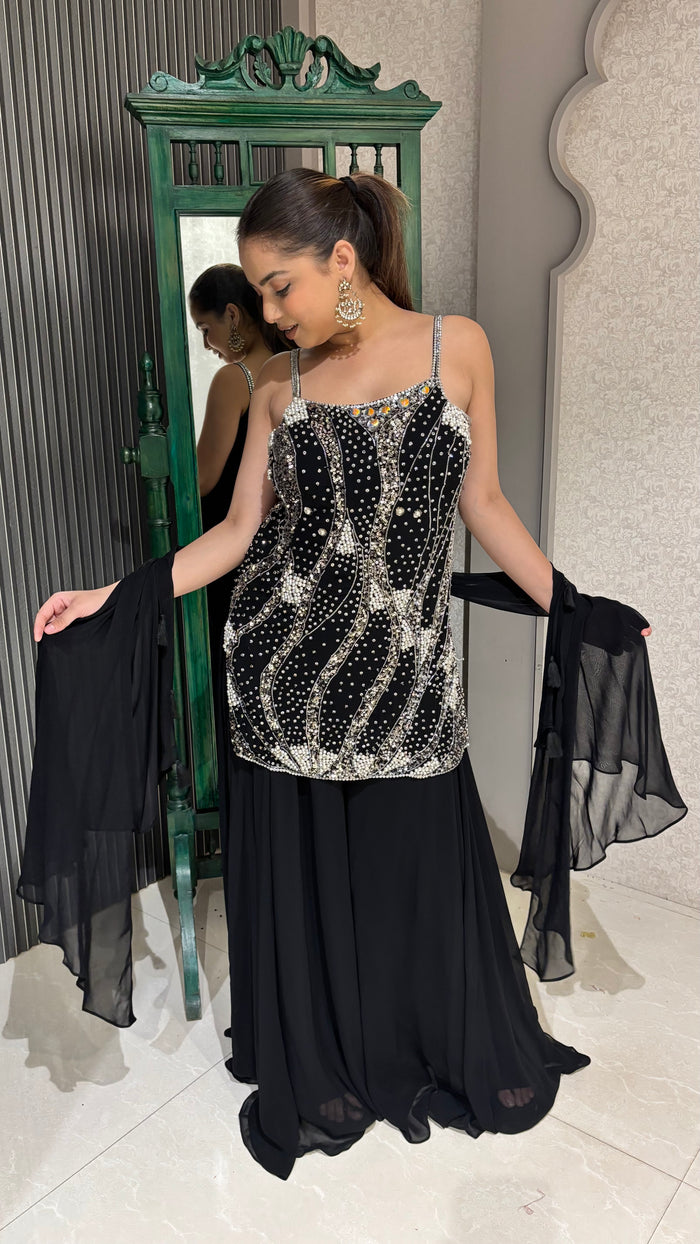 Handcrafted Sequin, Beeds and Pearl  Work Suit Set – Elegant Ethnic Wear