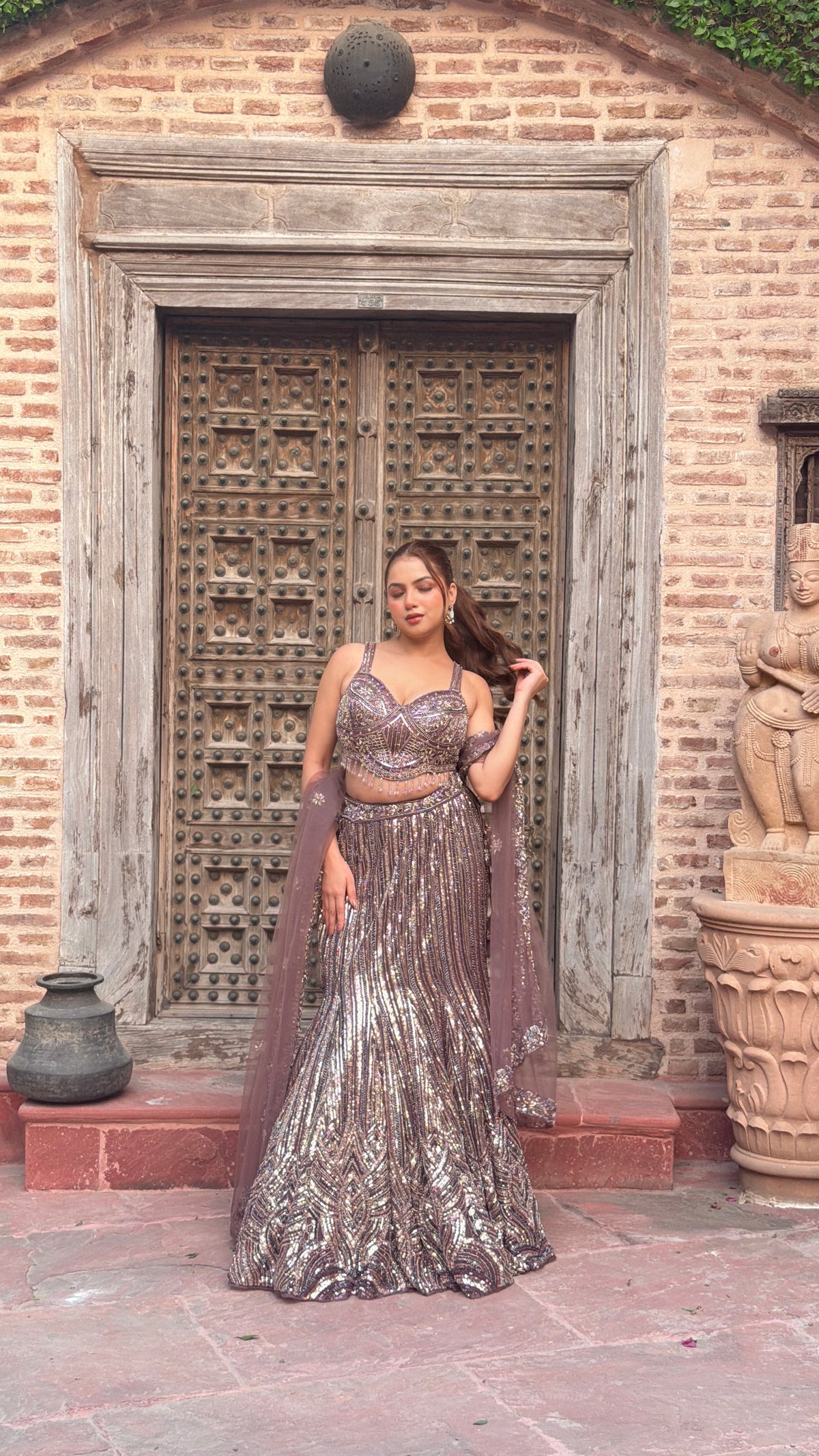 Elegant Sequence Work Fishcut Lehenga with Handwork Blouse
