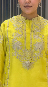 Shimmer Suit Set with Farshi Salwar & Zari Work