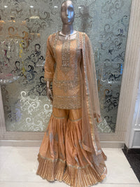 Banarasi Suit with Dabka, Pearl, Mirror & Jarkan Work
