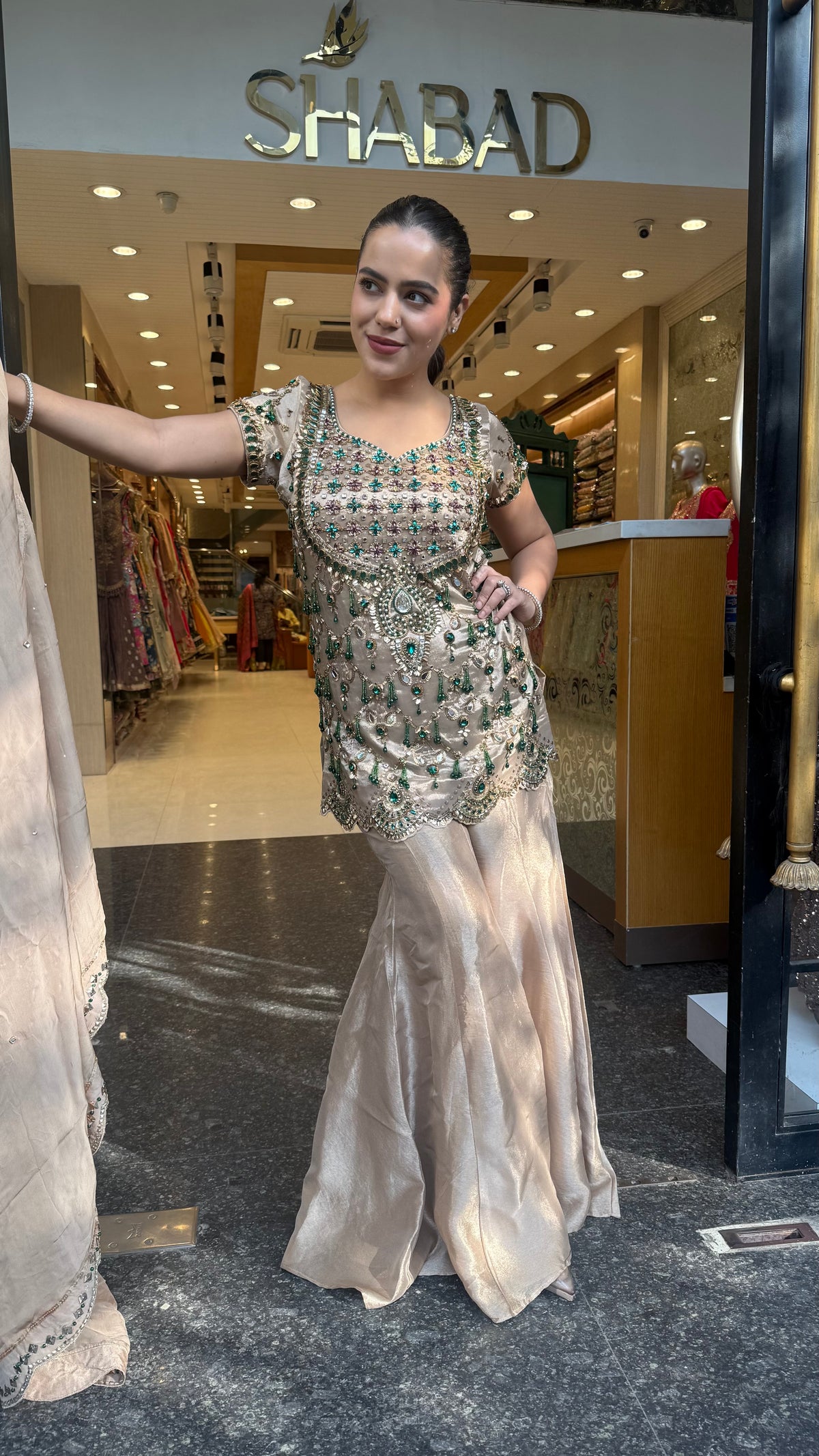 Designer Embellished Suit Set with Intricate Handwork – Up to Size 46