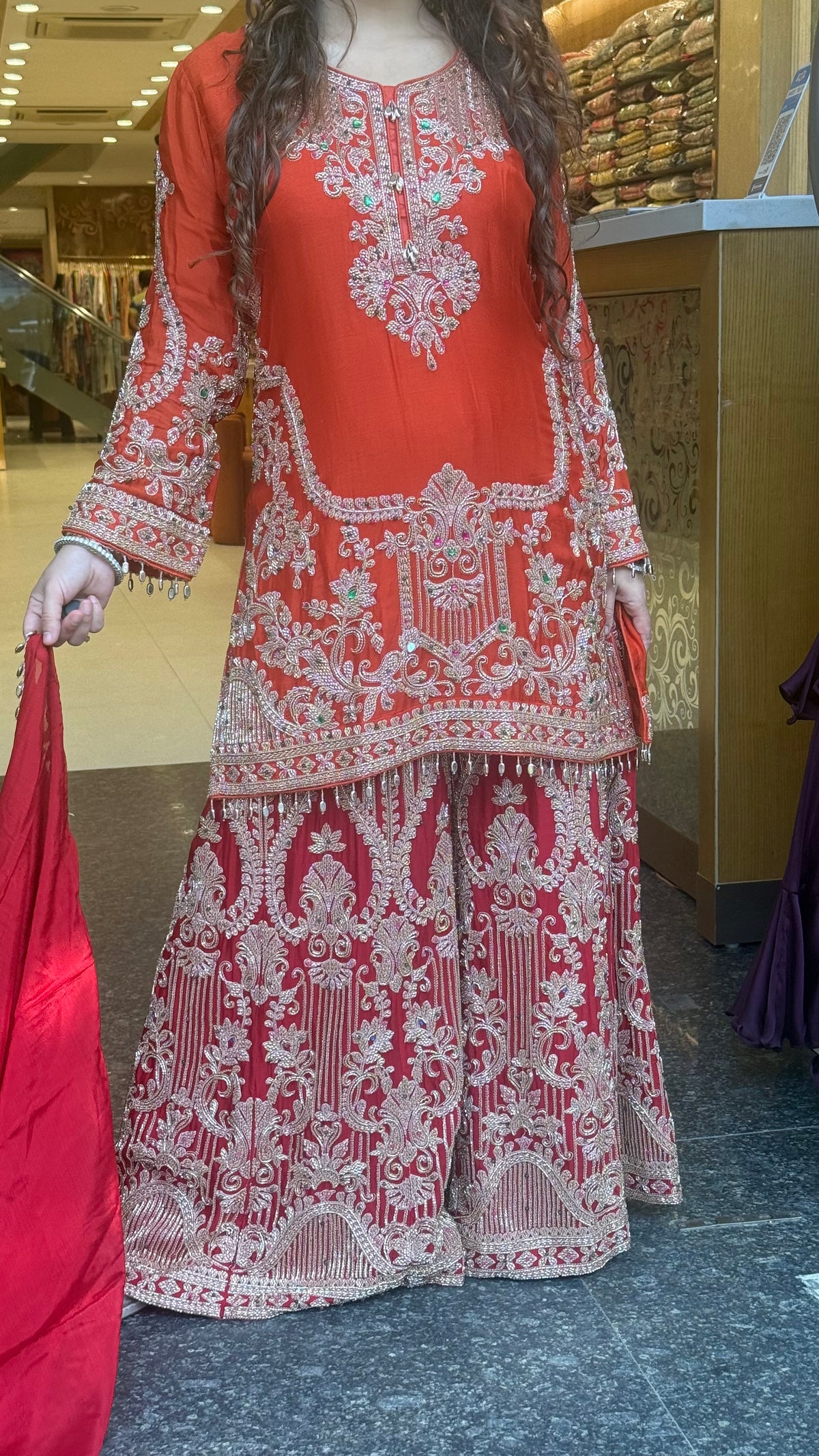Chinon Suit Set with Beads & Multicolor Stone Work | Sizes Up to 46
