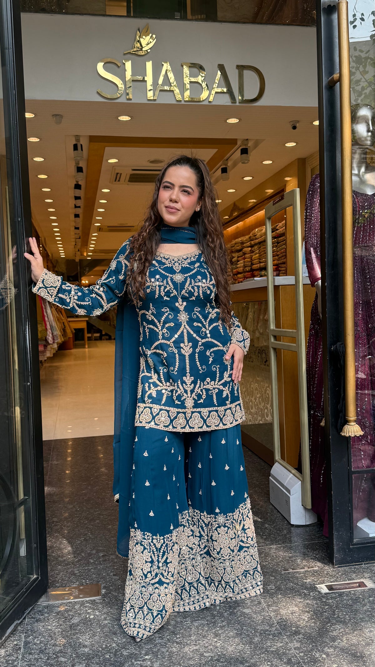 Georgette Suit Set with Dori & Mirror Work | Premium Festive Wear