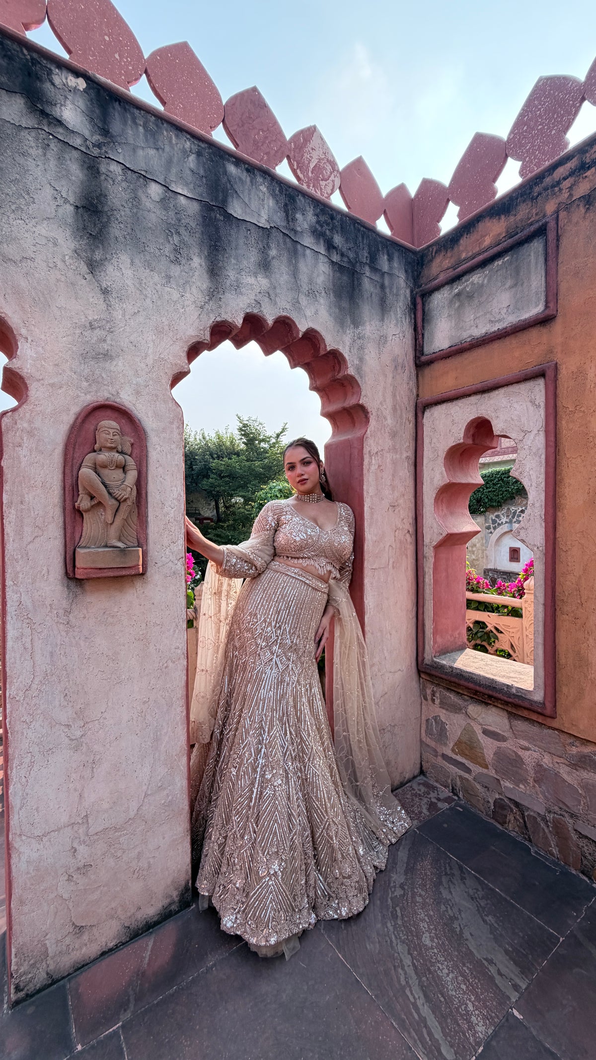 Fish-Cut Lehenga with cutdana, Pearls & Sequin Work | Designer Lehenga