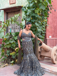 Handwork Fish Cut Lehenga with Beaded & Cutdana Blouse