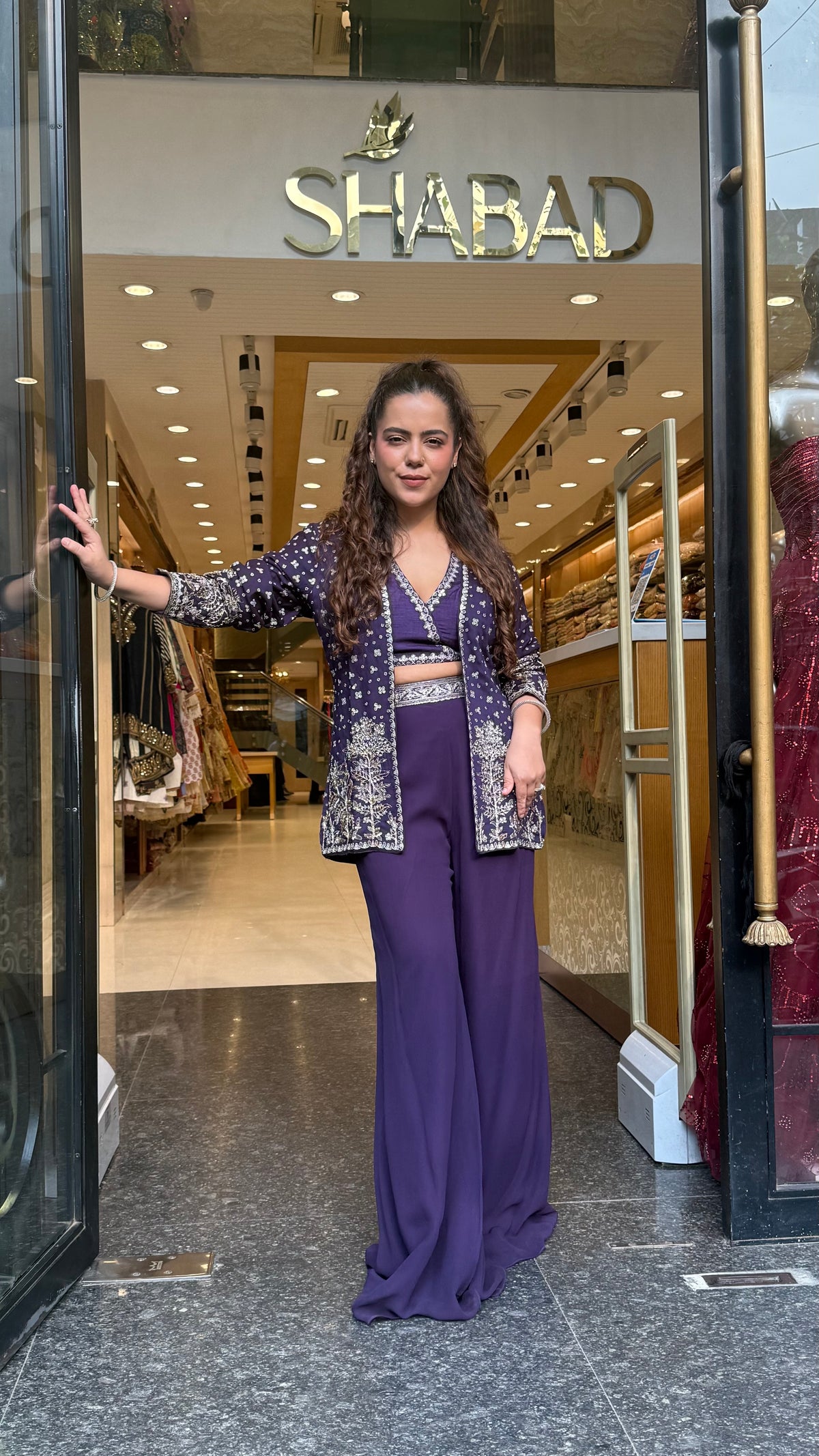 Designer Indo-Western Set with Dori, Sequin, Cutdana & Pearl Work