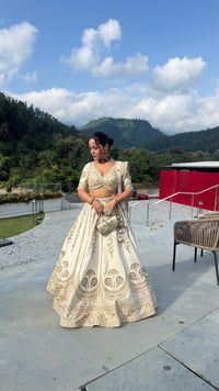 Pure Silk Handwork Lehenga with Embellished Blouse
